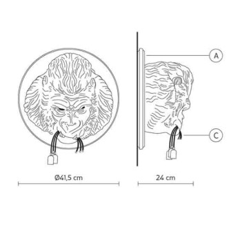 Lampada da parete Karman Ugo Rilla 