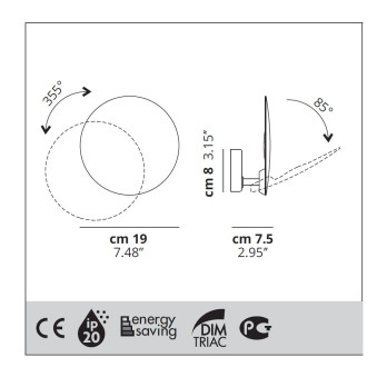 Lampada da parete Studio Italia Design Puzzle Single Round