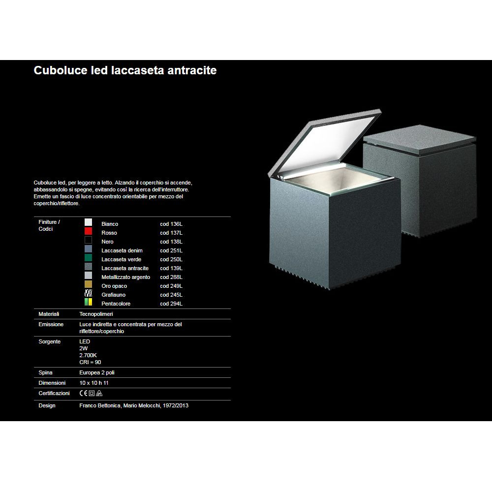 Lampada da lettura Cini&Nils Cuboled Laccaseta